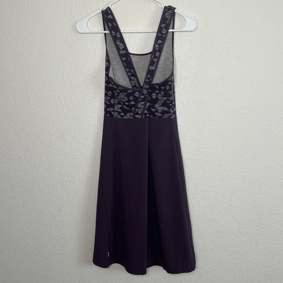 Smartwool XS Willow Lake Purple Geometric Wool Cross Back Dress Athleisure j14 - Picture 5 of 8